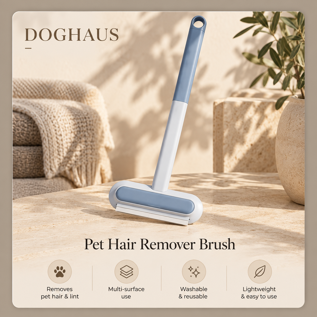DOGHAUS FUR LIFT Reusable Pet Hair Remover | Extended Handle | No Lint Sheets